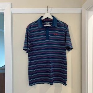 Under Armour Men's Polo - Blue with Multicolor Stripes